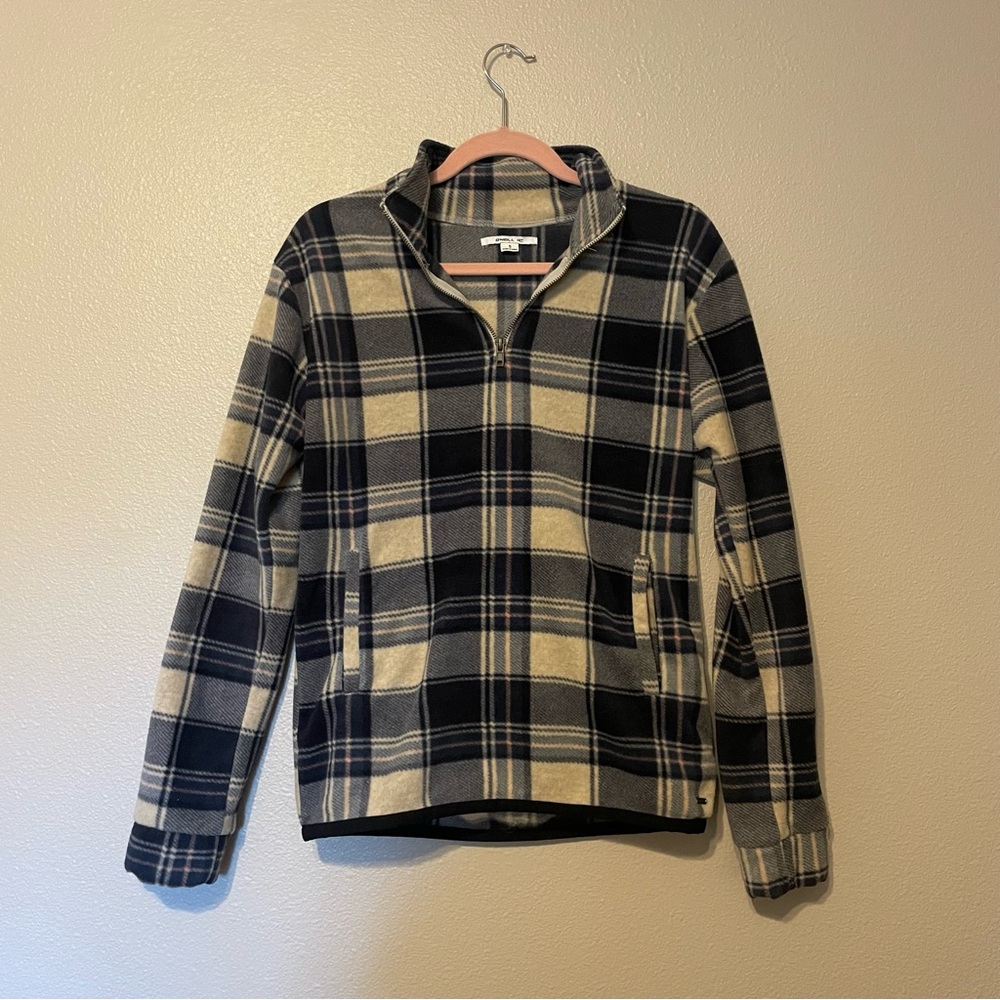 O’Neill Fleece Plaid Quarter Zip Small